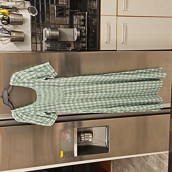 💕FAVORITE DAUGHTER💕 Vineyard Maxi Dress ~ Retro Mosaic Green Print 2 NWT - Picture 10 of 16